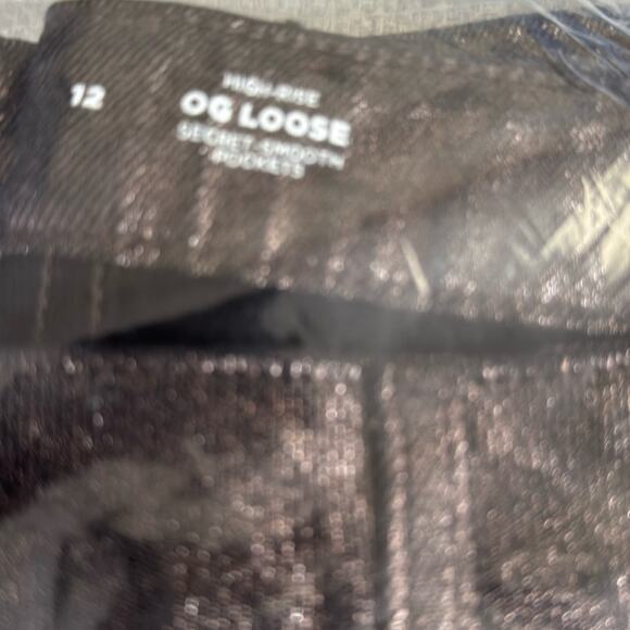 Old Navy black shine High-Waisted Shine OG Loose Jeans - Picture 12 of 14